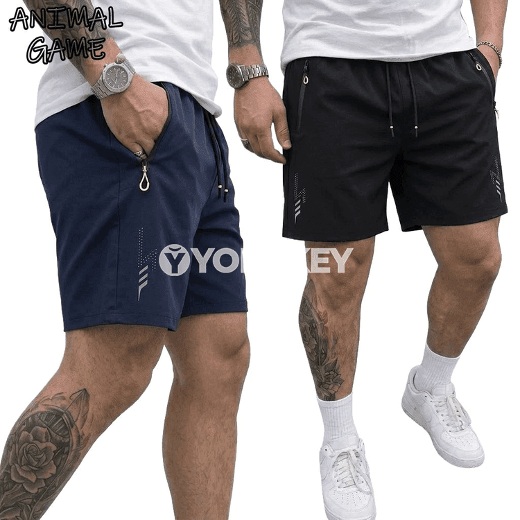 Erkekler üçin ýeňil tomus şortikleri, giň kesimli, jübili