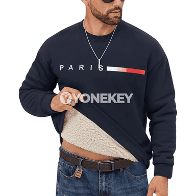 Erkekler üçin ýyly içi tüýli gyş köýnegi, günlük rahat sweatshirt