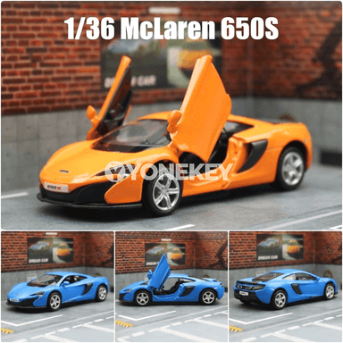 McLaren 650S 1:36 metal awto modeli, kolleksiýa üçin