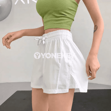 Aýal-gyzlar üçin ýokary belli sport şorty, 2-in-1 ýeňil model