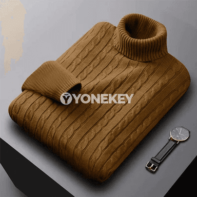 Erkekler üçin ýyly balakly gök boýun switeri, gyş üçin