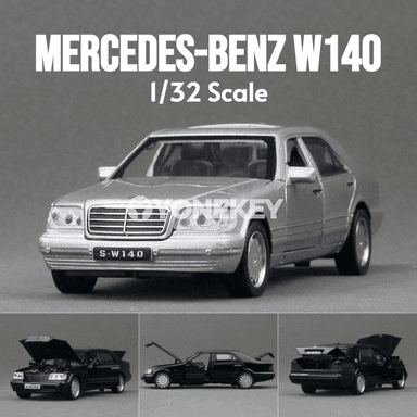 Mercedes-Benz W140 1:32 metal model maşyn, sesli we ýagtylykly
