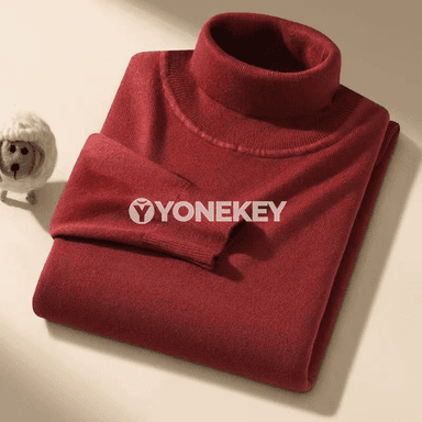 Erkekler üçin ýyly boýunly uzun ýeňli trikotaž switer