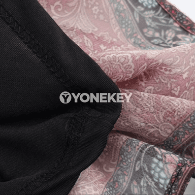 Zenanlar üçin boho çaply mini ýubka, ýaz tomus
