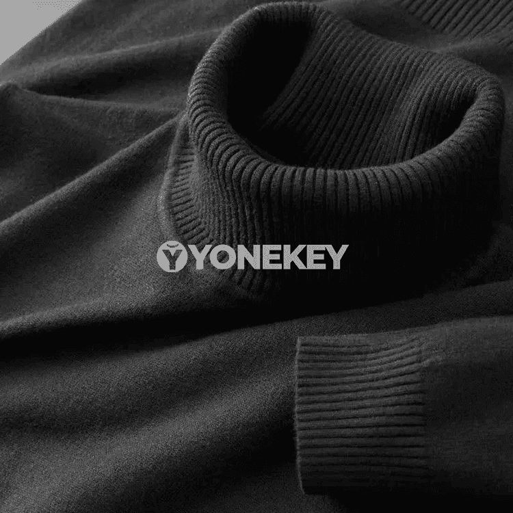Erkekler üçin ýumşak golfe switer, ýokary boýunly ýyly gündelik pulower