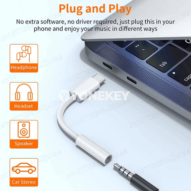 USB-C — 3.5 mm audio adapter, naushnik üçin, 1-2 paket