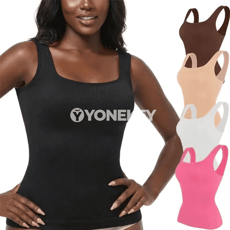Zenanlar üçin şekillendiriji top, garyn kontrolly, giň gaýyşly bluzka