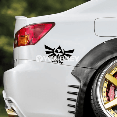 BMW we beýleki awtoulaglar üçin Triforce ganatly vinil stiker 16x9.7 sm