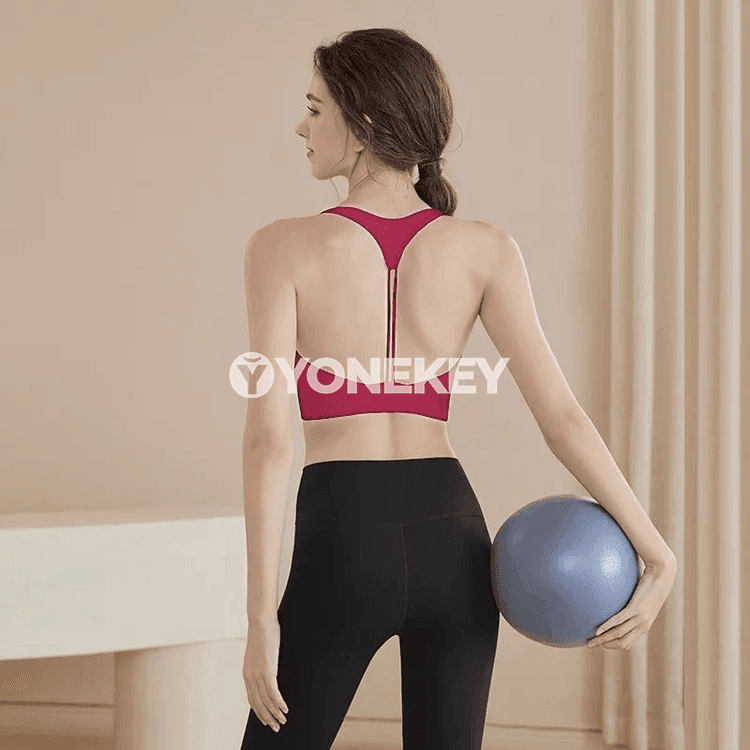Zenanlar üçin ýokary intensiwlik sport bra, arkasy açyk, ýoga üçin
