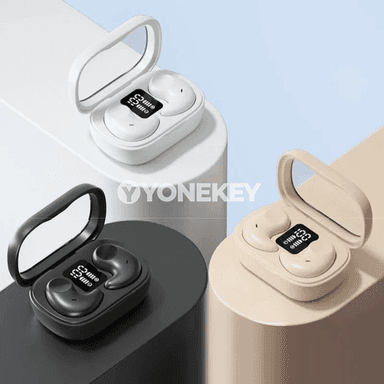 Simsiz Bluetooth TWS nauşniklar, mikrofonly we LED displeýli
