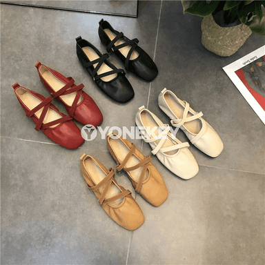 Aýal-gyzlar üçin square toe Mary Jane flats köwüşler, täze moda, rahat