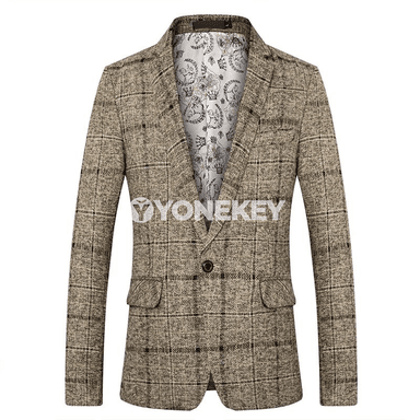 Erkekler üçin biznes-stil blazer, ýaz we güýz üçin klassik penjek