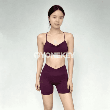 Aýallaryň dem alýan pilates sport bra, arka açyk, ýeňil we rahat