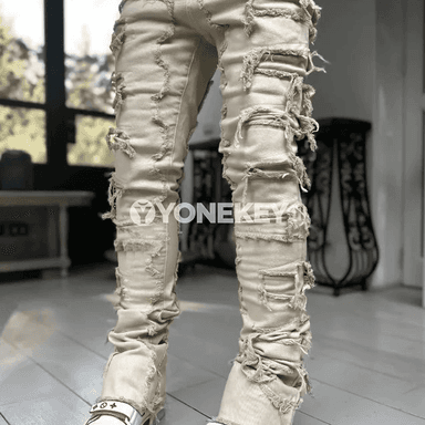 Erkekler üçin rentgen görnüşli denim balak, dar kesimli