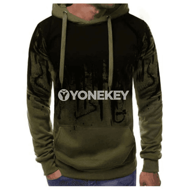 Erkekler üçin gradient çaply rahat kapýuşonly switer
