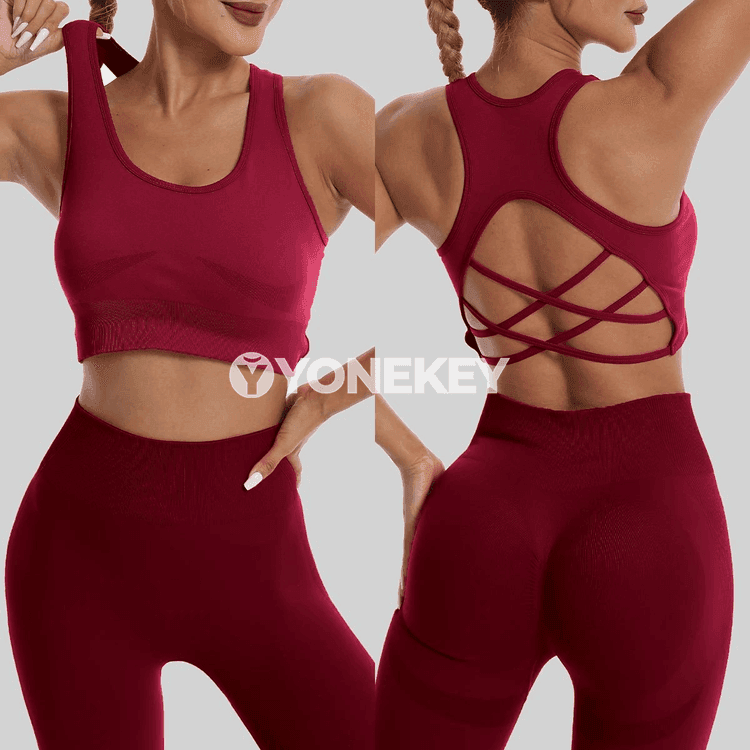 Aýallar üçin ýokary bel bili seamless yoga we fitnes topary