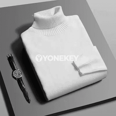 Erkekler üçin gyş örme balakly golça, boýunly ýyly switer