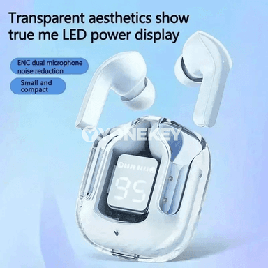 Transparent simsiz Bluetooth nauşnik, HIFI sesli, ähli smartfonlar üçin