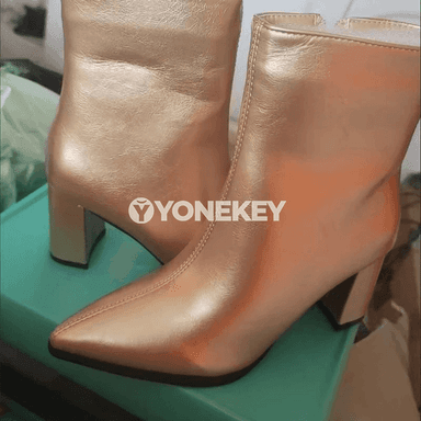 Aýal-gyzlar üçin moda topukly ankle botinkalar, fermuarly we rahat