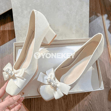 Zenanlar üçin kwadrat burunly blok ökjeli rahat stiletto köwüşler