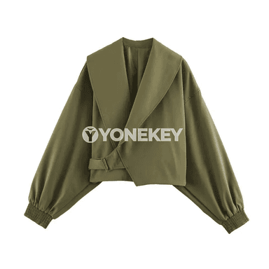 Zenanlar üçin ýaz-güz uzyn ýeňli resmi blazer penjek