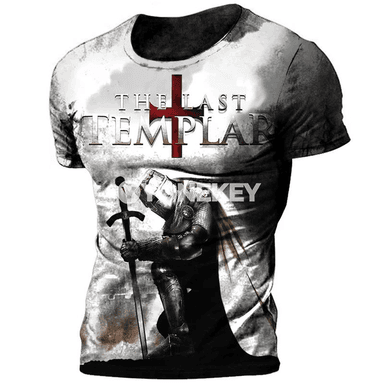 Erkekler üçin vintage 3D çaply köýnekli futbolka, giň kesim