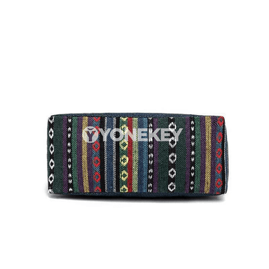 Zenanlar üçin etnik stil egin sumkasy, nagyşly kanwas tote