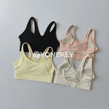 Zenanlar üçin öňi fermuarly sport bra, fitnes we ýoga üçin