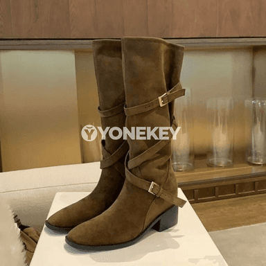 Zenanlar üçin beýik boýunly retro blok ökçeli moda ädikler