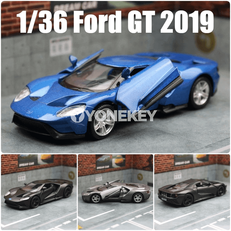Ford GT 1:36 metal model awtoulag, çekip ýöreýän oýunjak