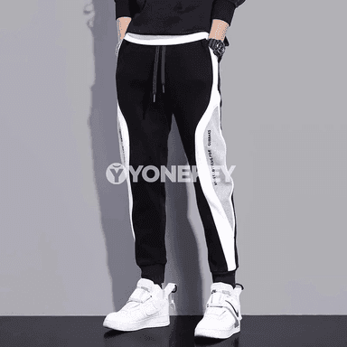 Erkekler üçin ýeňil sport balaklary, patchwork görnüşli gündelik model