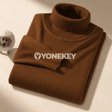 Erkekler üçin ýyly boýunly uzun ýeňli trikotaž switer