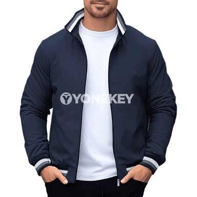 Erkekler üçin ýeňil, fermuarly gündelik penjek, sport görnüşli