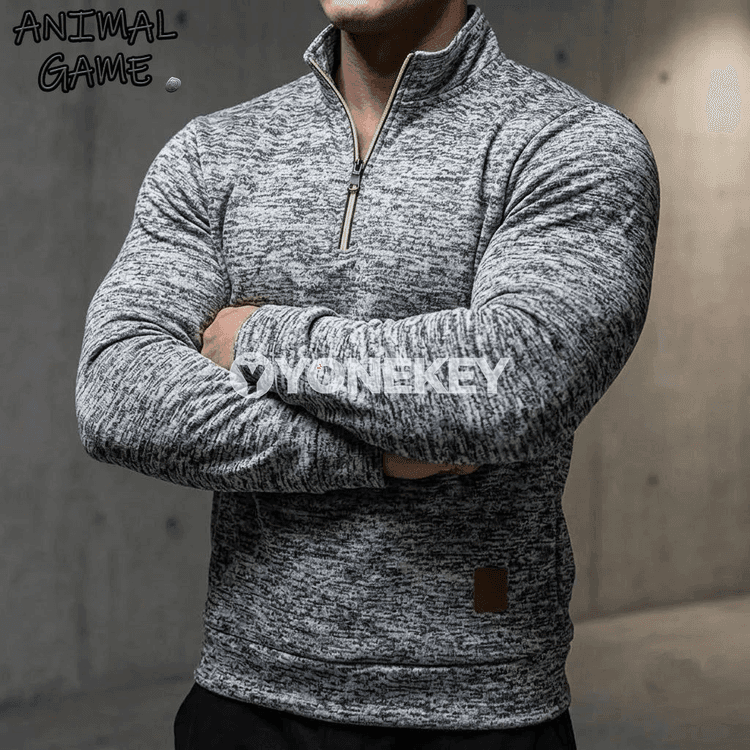 Erkekler üçin ýeňil zipli güýz switeri, ýyly turtlenek