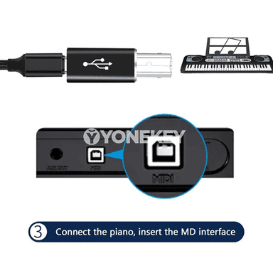 USB B erkekden Type-C aýala adapter, printer we skaner üçin