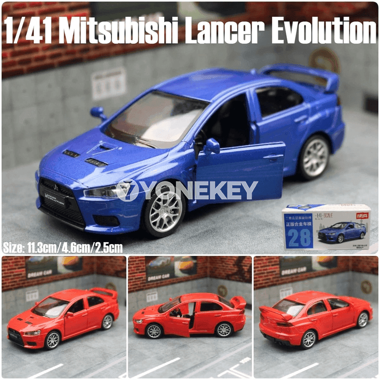 1:41 Mitsubishi Lancer Evolution EVO X model awtoulag, metal, kolleksiýa üçin