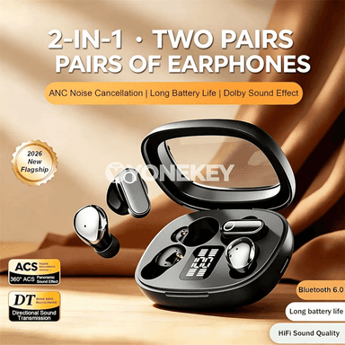 2-in-1 simsiz Bluetooth gulaklyk, 9D stereo, çalt jogap, HD jaň