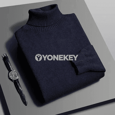 Erkekler üçin gyş örme balakly golça, boýunly ýyly switer