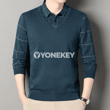 Erkekler üçin ýyly trikotaž pulower, slim fit gyş switeri
