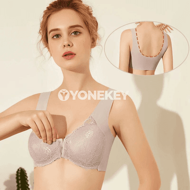 Aýallar üçin öňden açylýan dantelli bra, 3PCS, uly ululyklar üçin rahat