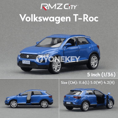 Volkswagen T-Roc 1:36 model maşyn, metal SUV kolleksiýa oýnajağı