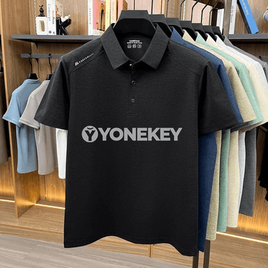 Erkekler üçin ýeňil dem alýan polo futbolka, tomuslyk gündelik model