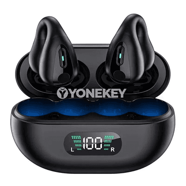 LED displeýli simsiz Bluetooth sport nauşniki, klip görnüşli, mikrofonly