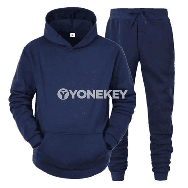 Erkekler üçin kapýuşonly sport kostýumy, ýyly hoodie we balak toplumy