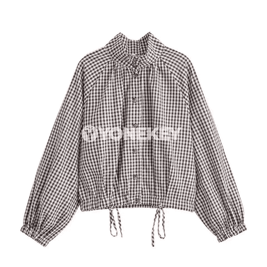 Aýal-gyzlar üçin klasik käkilli jaket, giň kesimli
