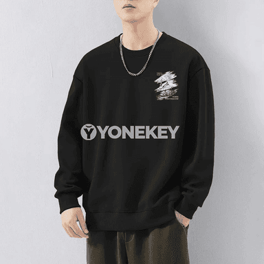 Erkekler üçin agyr pagta sweatshirt, ýaz-güýz üçin giň kesimli