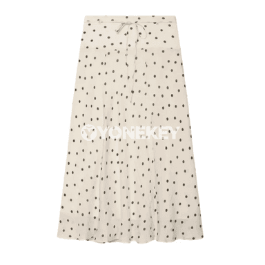 Zenanlar üçin nokatly A-hilli midi ýubka, ýokary belli, ýeňil we owadan