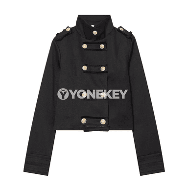 Zenanlar üçin slim turtleneck gysga kurtka, ýazky, uzyn ýeňli