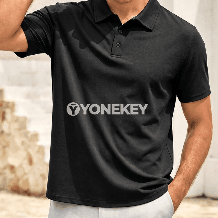 Erkekler üçin çalt gurýan polo futbolka, ýeňil we rahat