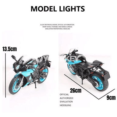Yamaha YZF-R1M 1:9 metal motosikl modeli, kolleksiýa sowgady